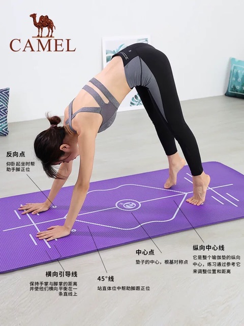 Thảm định tuyến chuyên dụng tập Yoga hiệu Camel Auth 100%