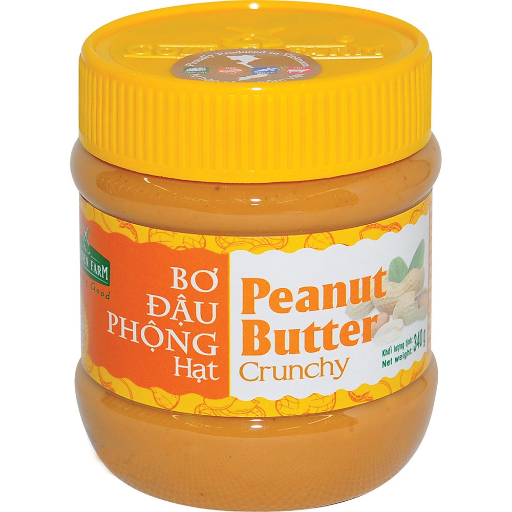 Bơ đậu phộng hạt / xay mịn Golden farm 340g