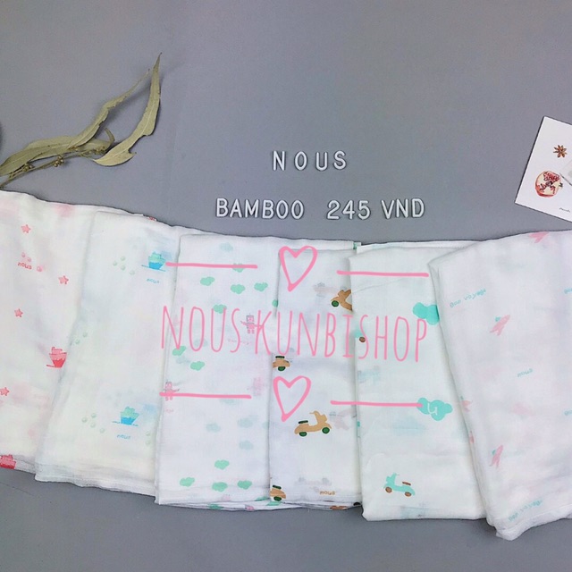 Nous - khăn sợi tre bamboo 6 màu