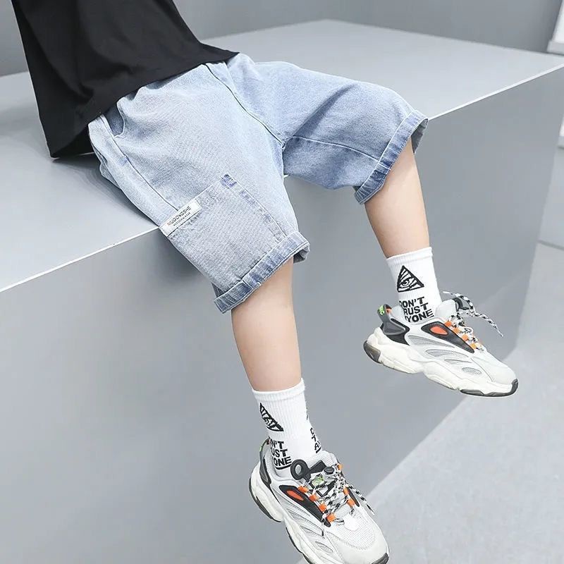 Quần Short Denim Dáng Rộng Thời Trang Mùa Hè Cho Bé Trai
