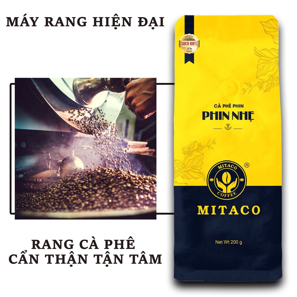 Cà phê pha phin nguyên chất phin nhẹ mitaco coffee gói 200g - ảnh sản phẩm 3