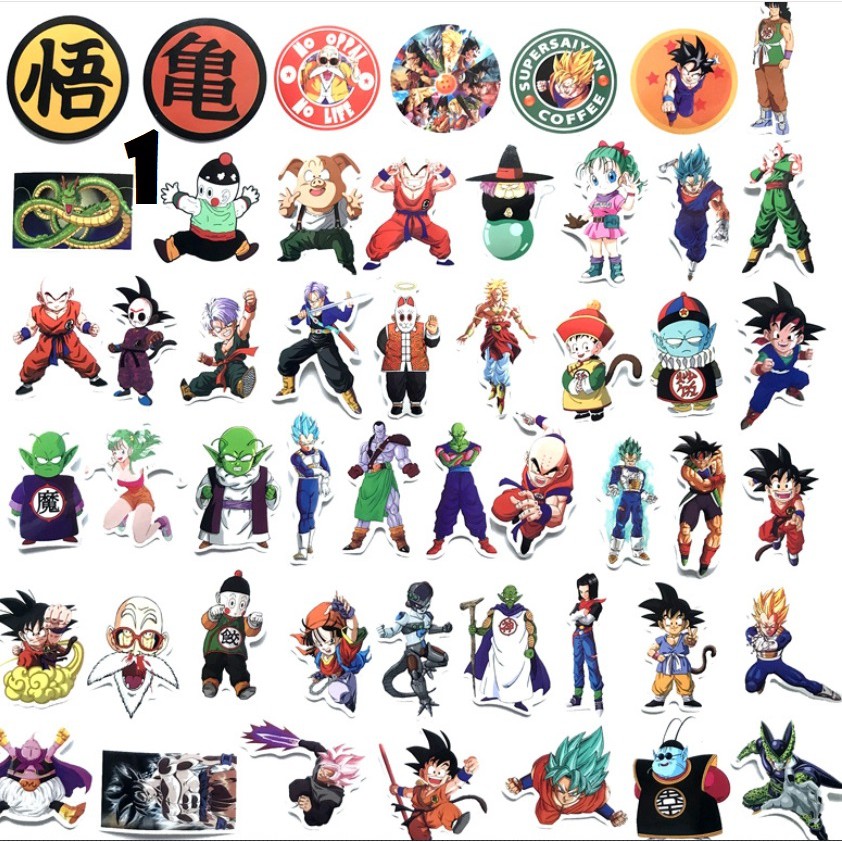 50 Seven Dragon Ball Sticker Anime Cartoon Sticker Xe hơi Laptop Xe máy