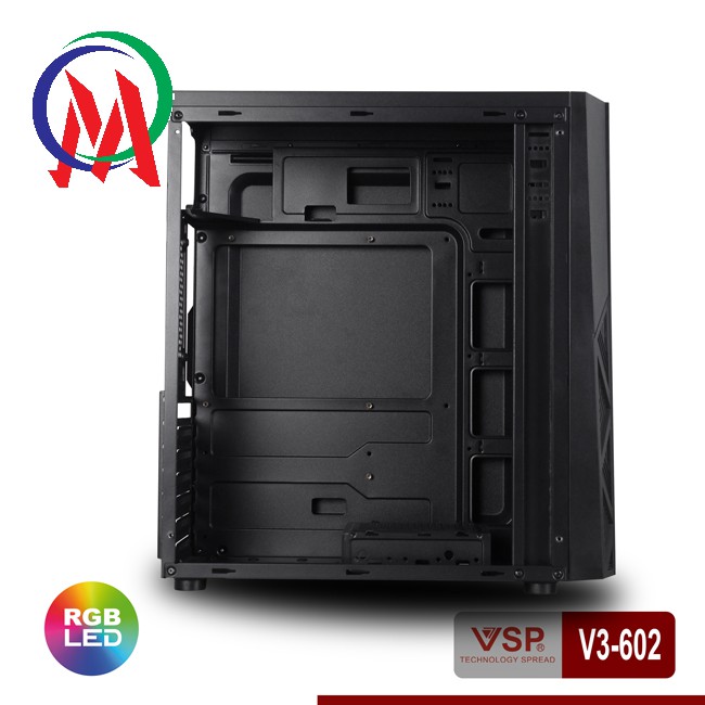 Vỏ Case VSP V3-602 Có Sẵn LED RGB Và nắp hông Trong Suốt