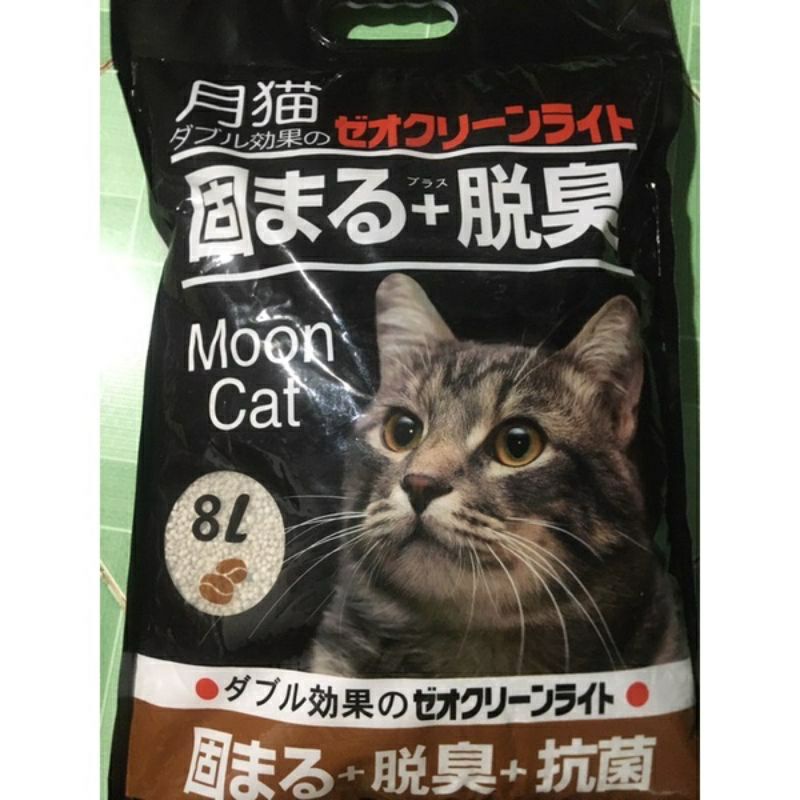 Cát nhật đen cho mèo bao 8L chính hãng MoonCat - Cát khử mùi bao 8L (4kg)