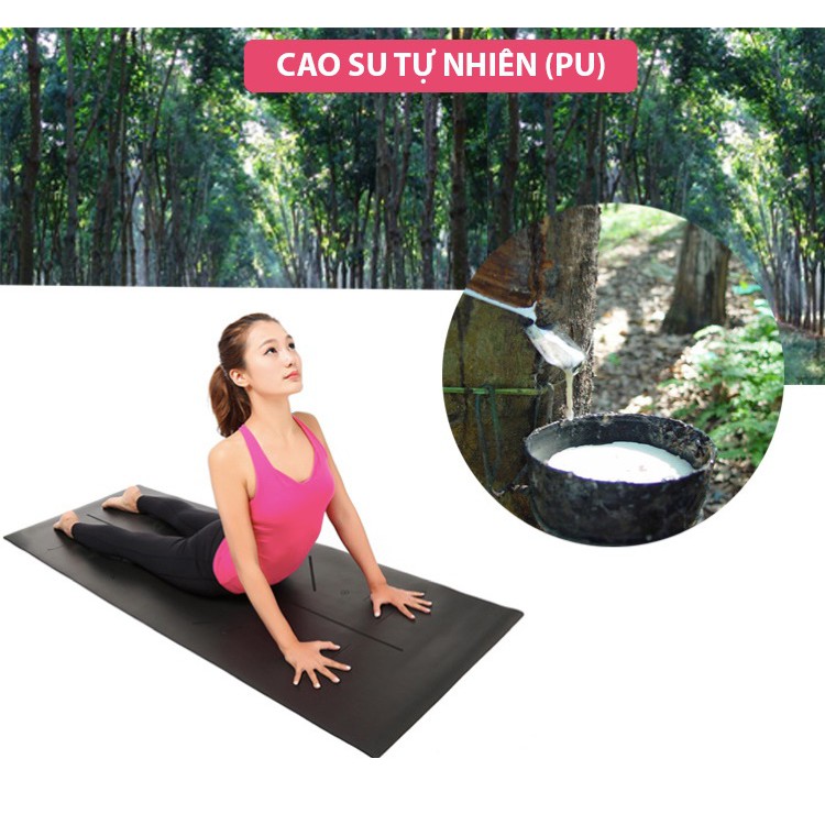 Thảm Tập Yoga Định Tuyến 5mm PU ( tặng túi đựng và chai nước xịt thảm)-Xanh dương nhạt