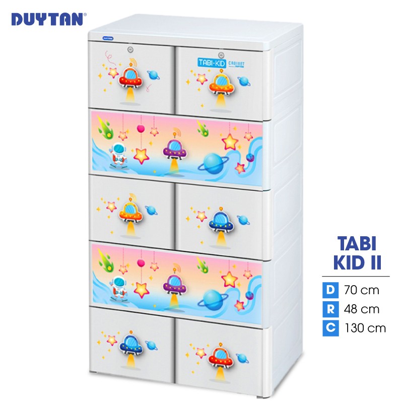 Tủ nhựa Duy Tân TABI KID II 5 tầng 8 ngăn - Nhiều hoa văn