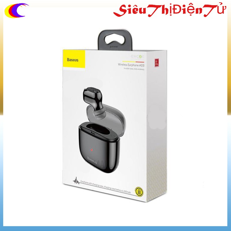 [Mã ELFLASH5 giảm 20K đơn 50K] TAI NGHE BASEUS A03 BLUETOOTH 1 BÊN TAI KIÊM ĐỘC SẠC