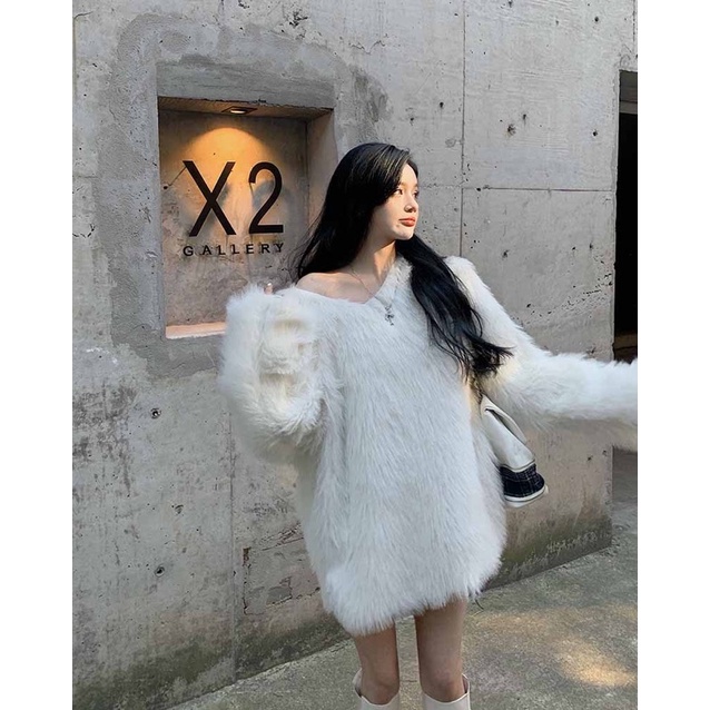 Áo lông nữ dài tay hàng Quảng Châu cao cấp đầu mùa đông phong cách sang trọng khí chất ngọt ngào
