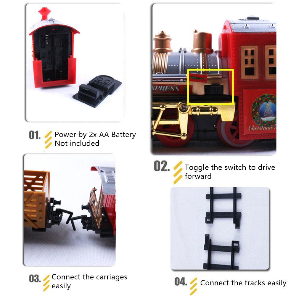 SUSANS Tàu Lửa Điện Không Bao Gồm Pin Và Đường Ray Trang Trí Giáng Sinh Cho Trẻ Em