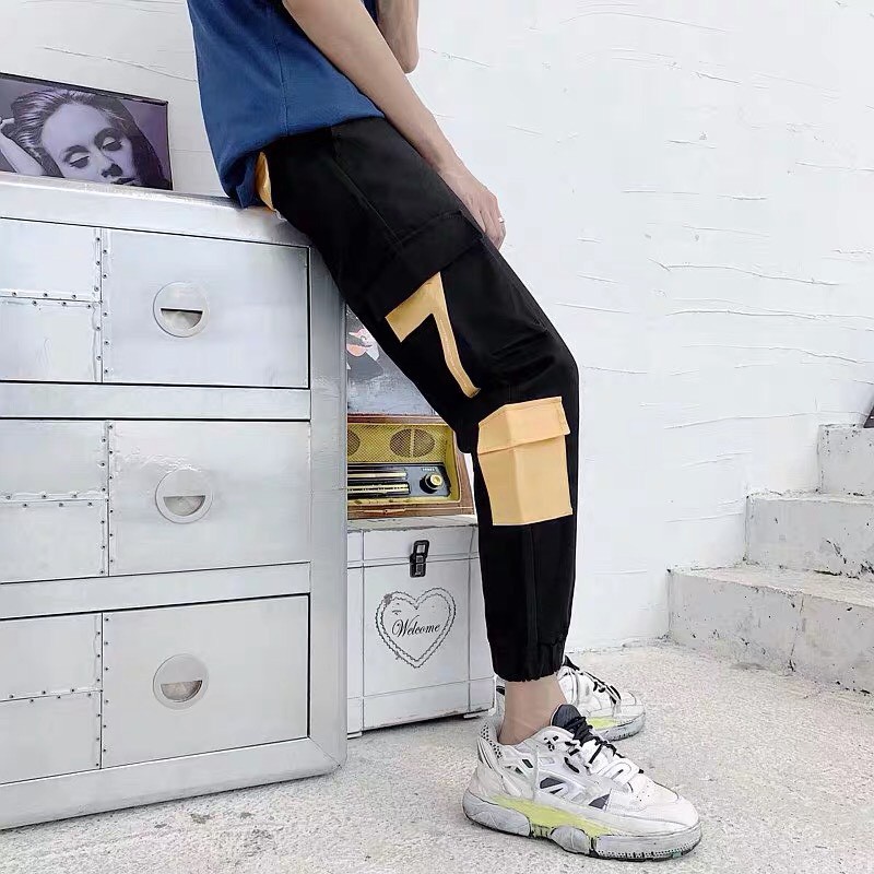 Quần jogger kaki túi hộp unisex số 7, nam nữ ulzzang Wind