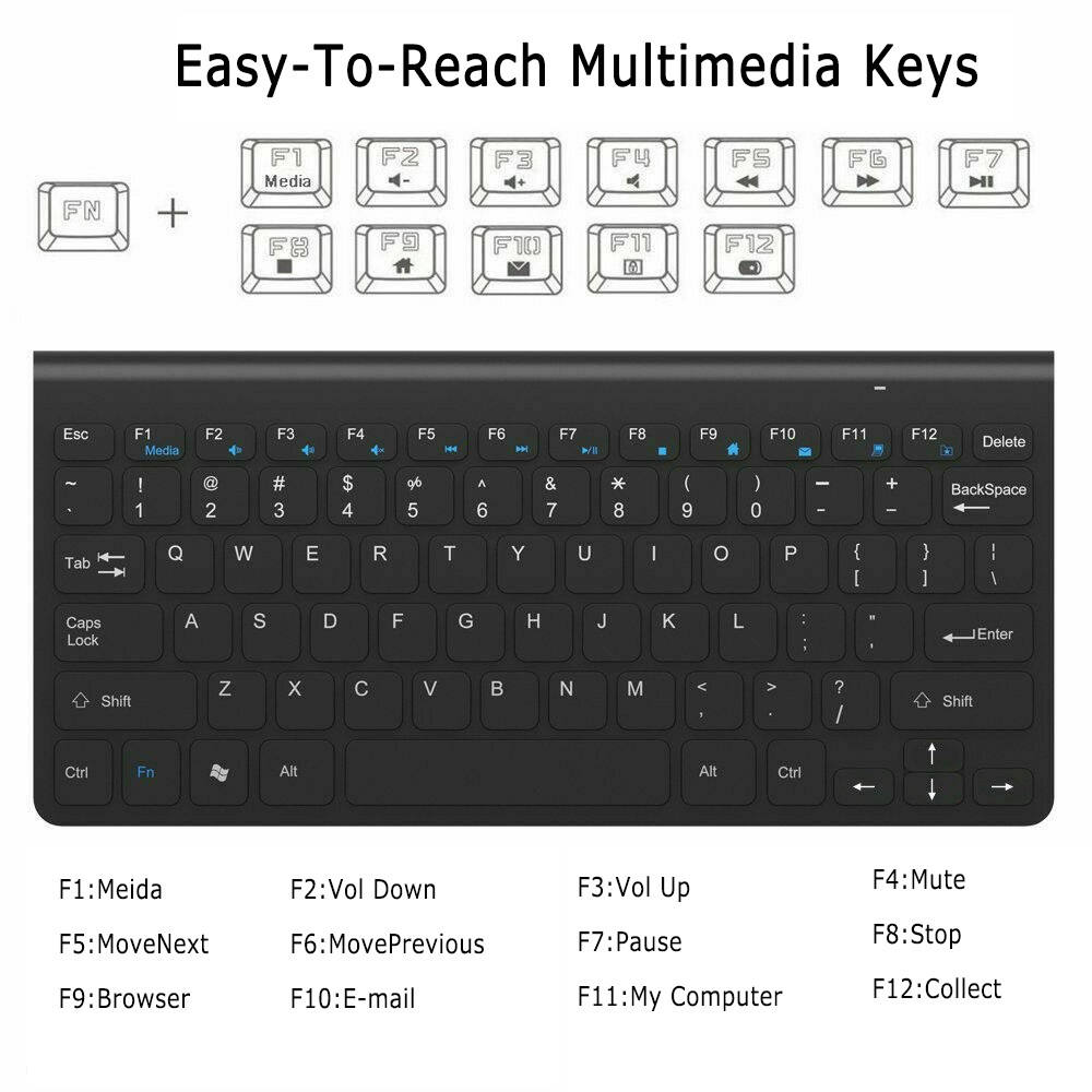 Bộ Bàn Phím Và Chuột Không Dây 2.4ghz Cho Pc Mac Laptop Tablet | BigBuy360 - bigbuy360.vn