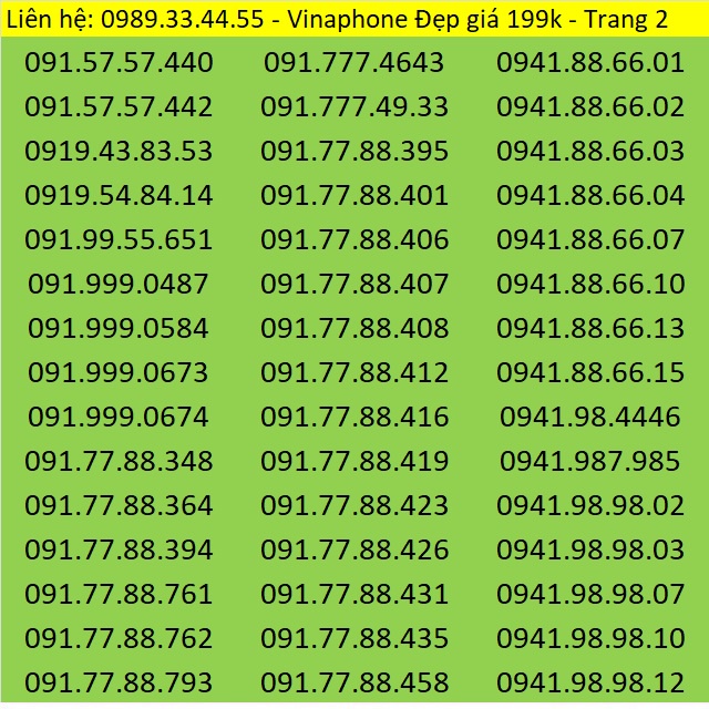 Sim Vina - sim Vinaphone trả trước giá rẻ