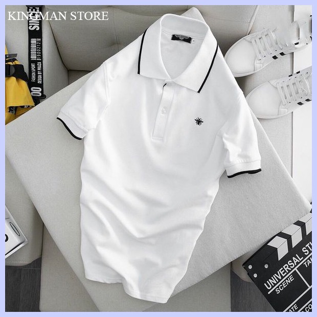 Áo Polo Nam Thêu Ong Cao Cấp, Áo Thun Nam Có Cổ Hoạ Tiết Con Ong Chất Liệu Cá Sấu Mền Mịn Và Thoáng Mát - Kingman Store