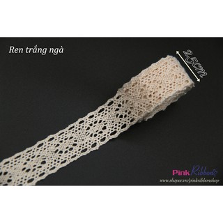 Ren zakka kem 2,5cm, nguyên liệu thủ công phụ liệu may mặc, phụ kiện tóc