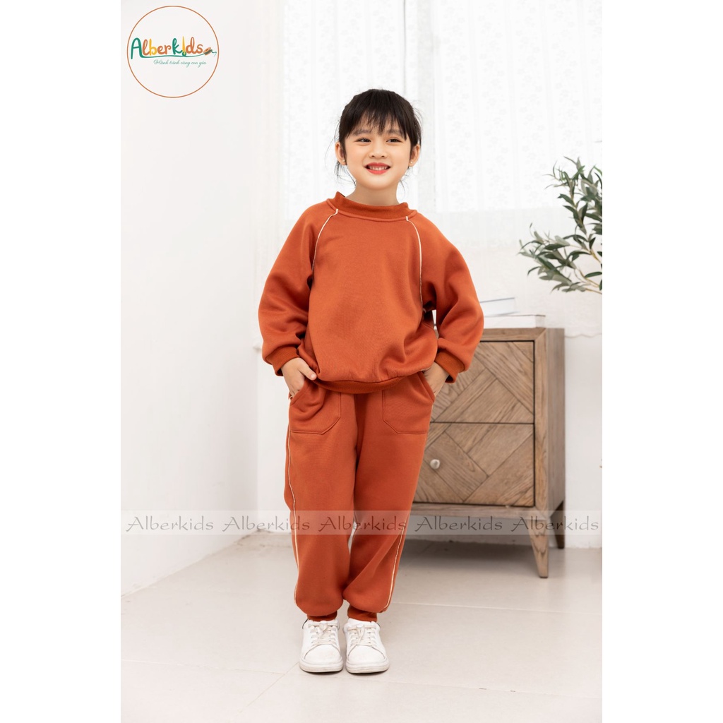 Bộ nỉ cho bé trai, bé gái ALBERKIDS thu đông cho bé 2,3,4,5,6,7,8,9,10,11,12 tuổi[SA09]