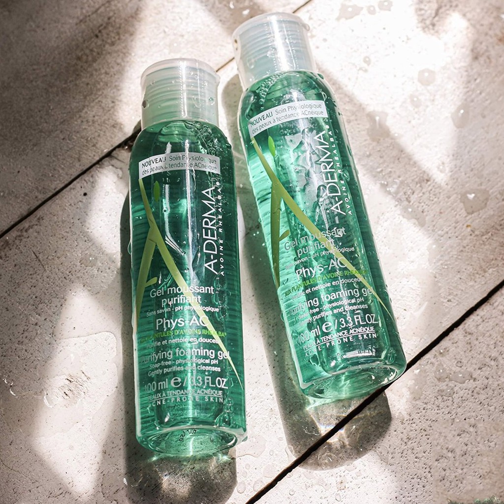 Sữa Rửa Mặt A-Derma Cho Da Dầu, Mụn, Nhạy Cảm Phys-AC Purifying Foaming Gel 100ml
