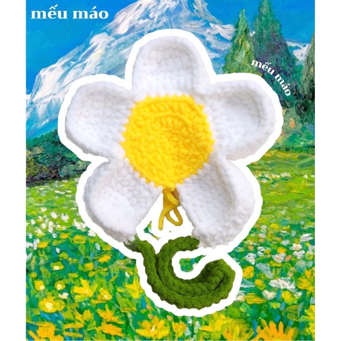 Daisy Bloom Bag phối dây xanh, túi Flower Crochet