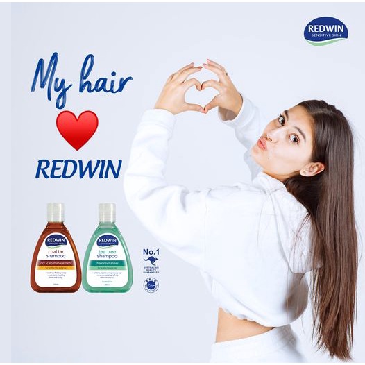 REDWIN Tea Tree/ Coal Tar Shampoo 250mL - Dầu Gội Giảm Nấm  Và Giảm Gàu