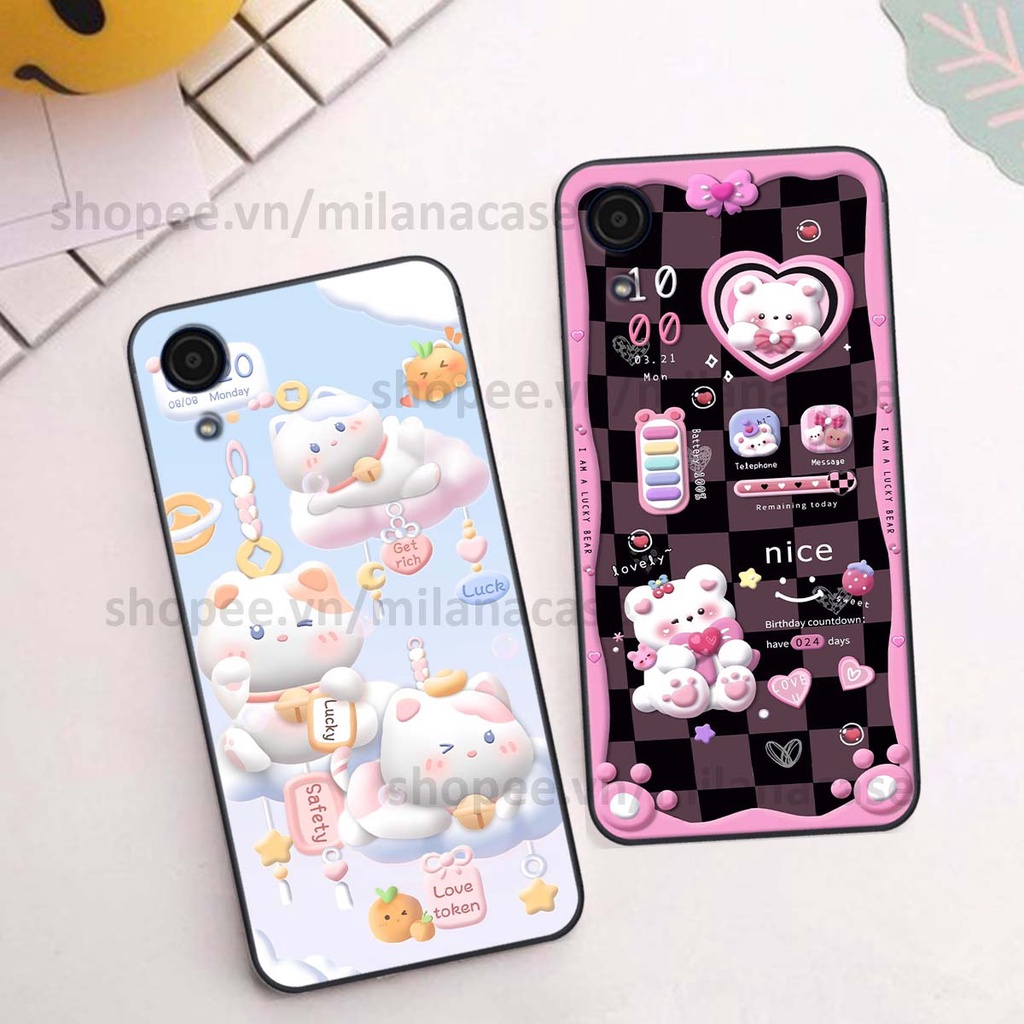 Ốp Samsung A03 Core hình đồng hồ icon gấu mèo cute cực dễ thương ngộ nghĩnh