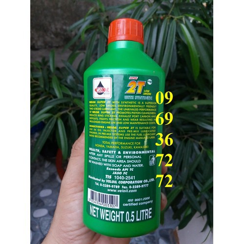 Nhớt thơm cao cấp xe 2 thì VELOIL 2T Thái Lan 500ml