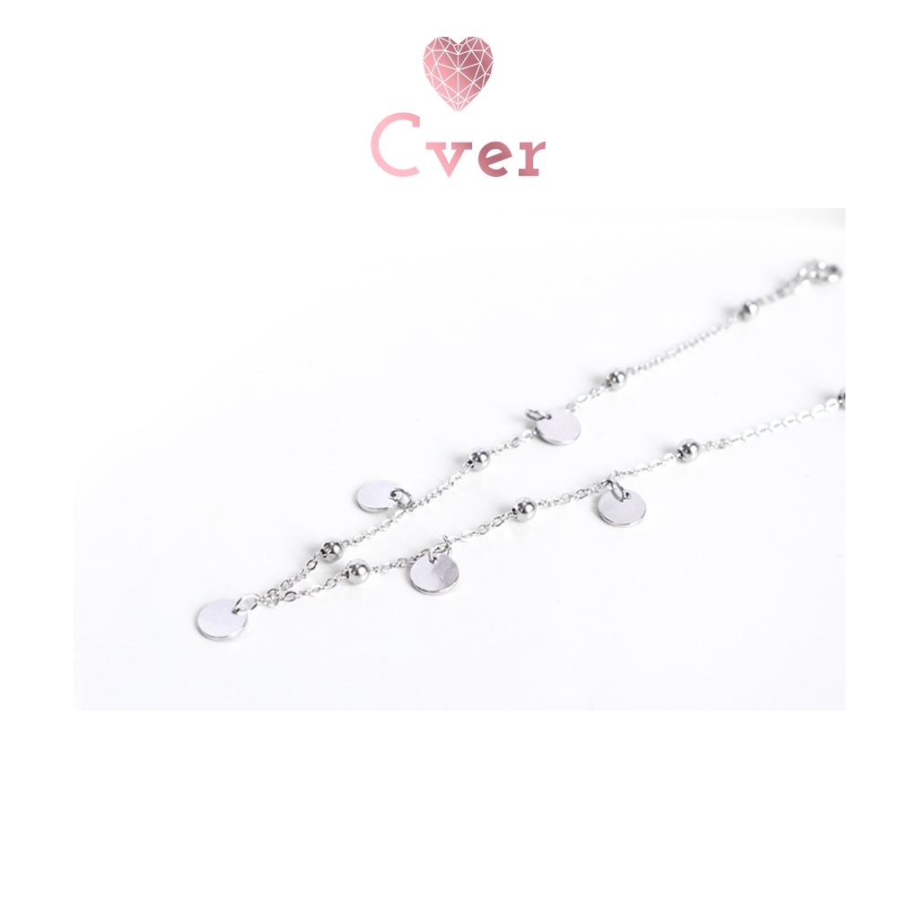 Lắc chân bạc Cver SilverS925 thiết kế mặt bạc tròn, tua rua xinh xắn LC-B89