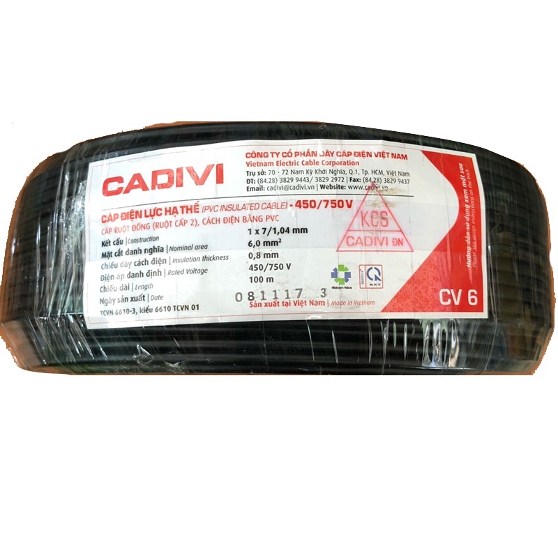 Dây điện Cadivi cuộn 100m dây đơn giá hạt dẻ 1.5; 2.5 ; 3.5 ; 4.0 ; 6.0 ; 8.0 ; 10.0 mua sỉ kbzl có giá cho thợ