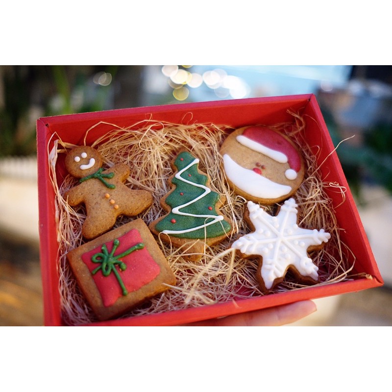 Hộp quà tặng bánh quy gừng Giáng Sinh