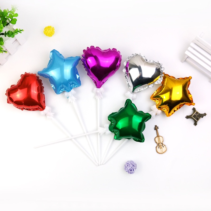 Bong bóng lá nhôm 5 inch hình trái tim trang trí bữa tiệc và sự kiện
