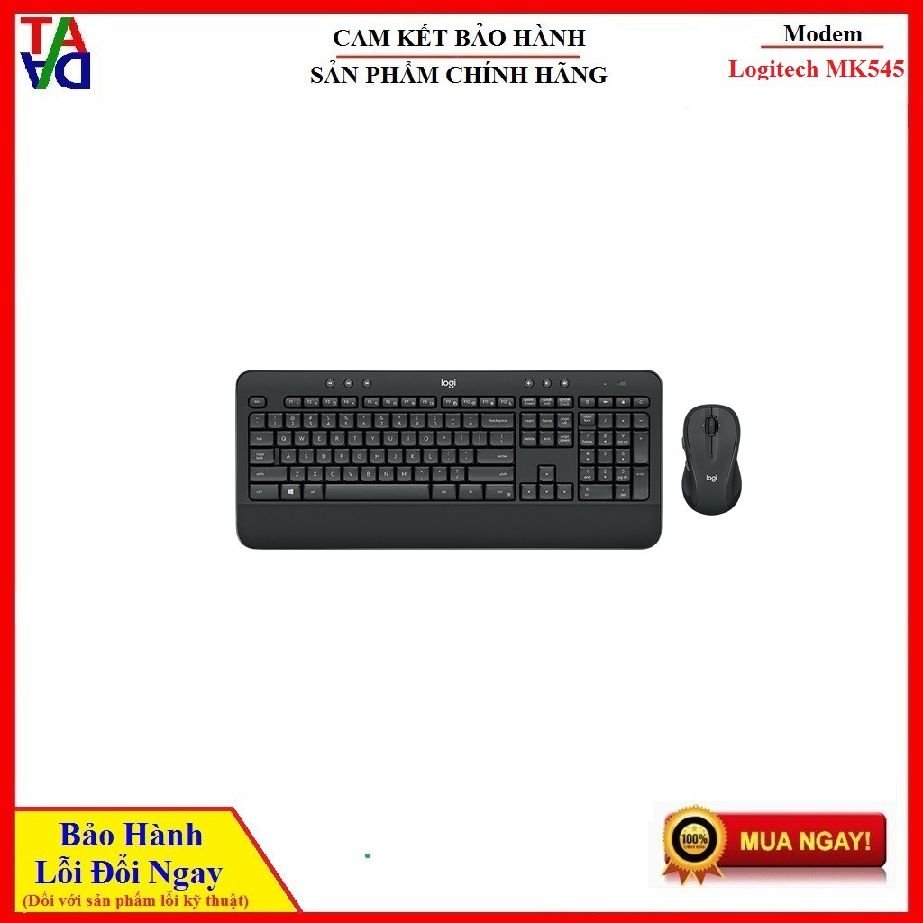 Combo bàn phím + chuột không dây Logitech MK545 USB-WirelessZ - Hàng chính hãng - Bảo hành 12 tháng