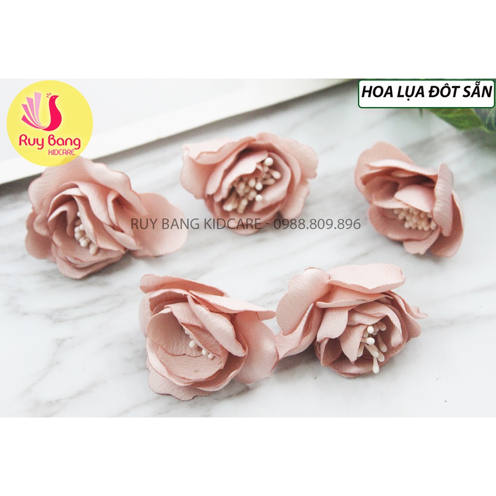 Hoa vải-Hoa lụa đốt sẵn 5cm