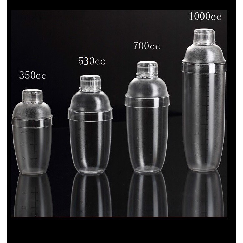 Bình lắc shaker nhựa cao cấp pha chế cafe cocktail bartender 350ml-500ml-700ml-1lít