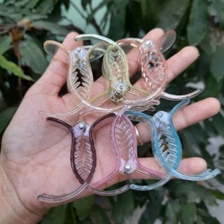 Kẹp tóc 3 răng đầu bầu màu trong (màu ngẫu nhiên)