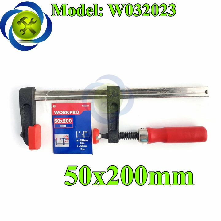 Kẹp gỗ chữ F Workpro W032023 kích thước 50 x 200mm bằng thép