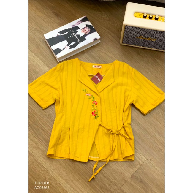 Áo đắp chéo thêu hoa AO0556