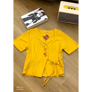 Áo đắp chéo thêu hoa AO0556
