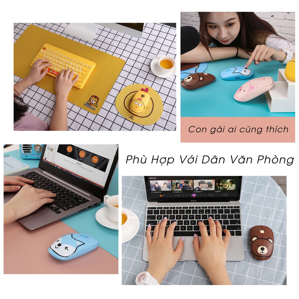 [Mã SKAMSALE03 giảm 10% đơn 200k] Chuột Máy Tính Không Dây Cute EZPC