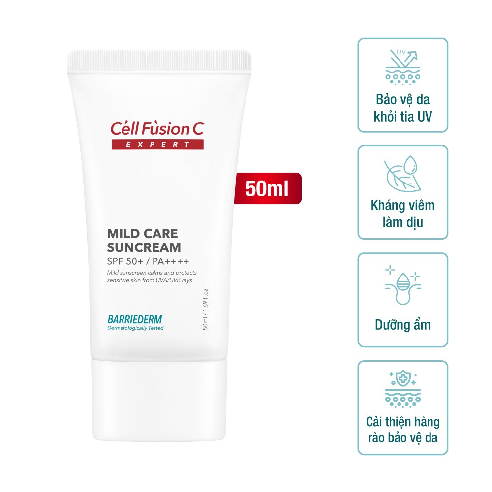Kem chống nắng vật lý tăng cường hàng rào bảo vệ da Cell Fusion C Expert Mild Care Suncream SPF 50+ / PA++++ – HÀN QUỐC