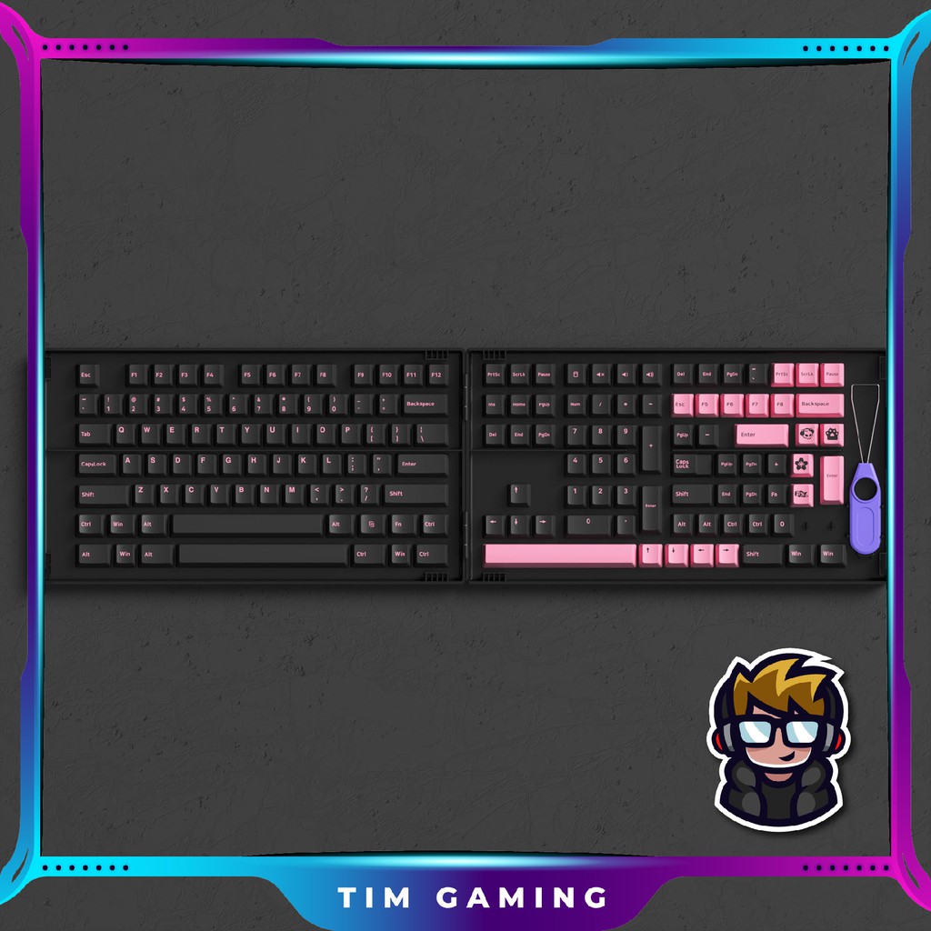 Bộ Keycap AKKO Black Pink (Cherry Profile | 229 nút)