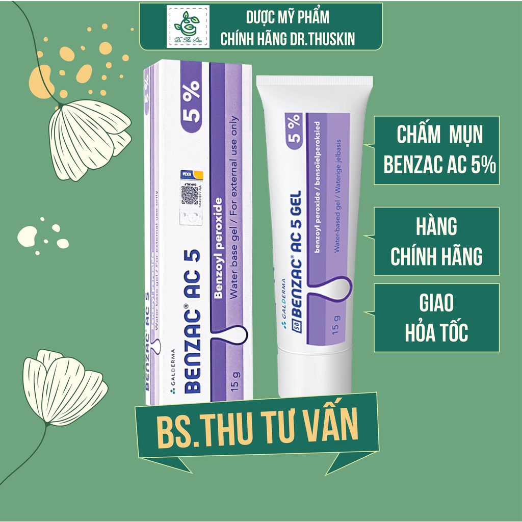 Benzac AC 5% Kem Chấm Mụn Gel 15g Giúp Giảm Mụn Dành Cho Mọi Loại Da