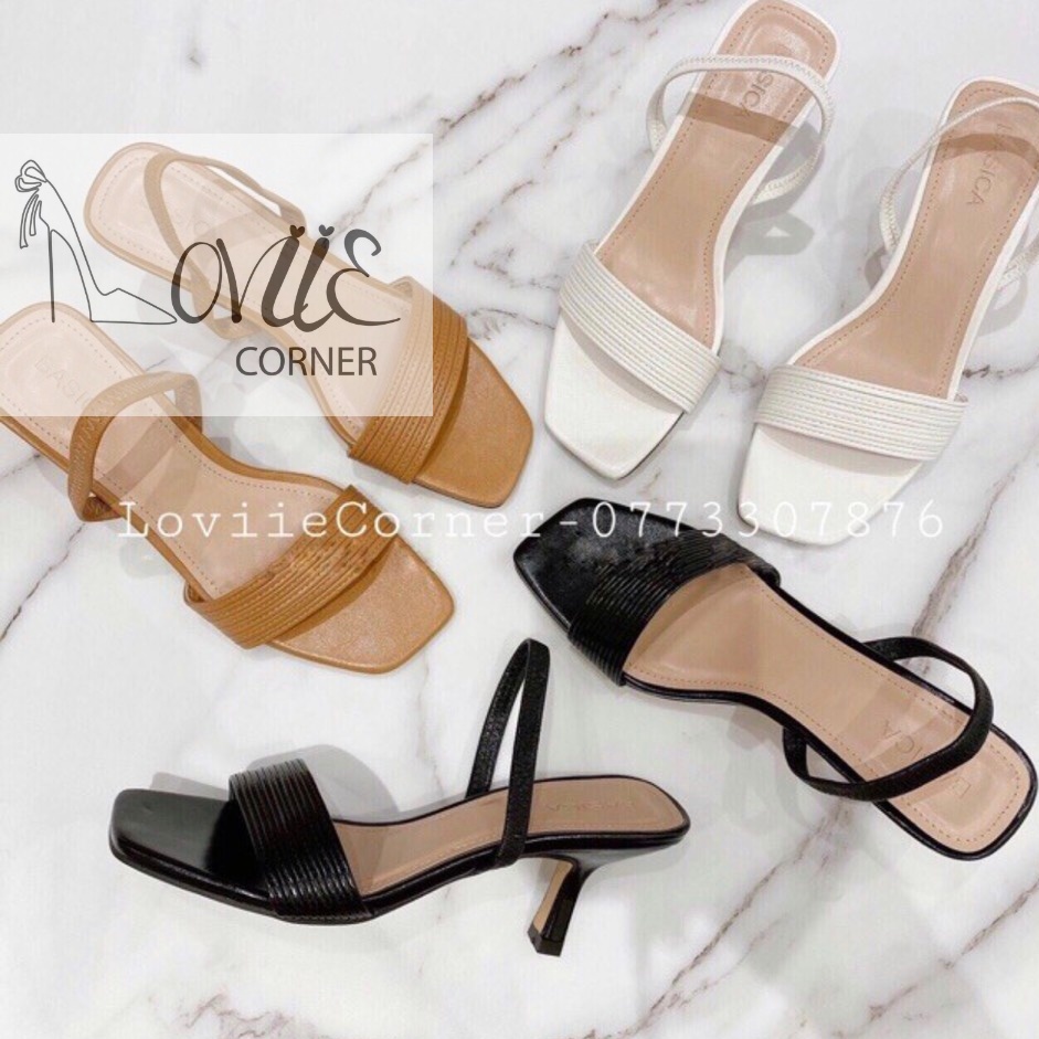 SANDAL CAO GÓT LOVIIE CORNER - GUỐC SANDAL 7 PHÂN - SANDAL NỮ XỎ NGÓN - GIÀY CAO GÓT QUAI NHUYỄN 7CM G200728