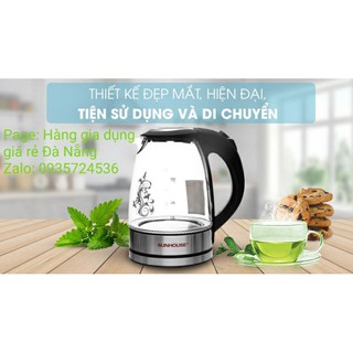 Bình đun siêu tốc thủy tinh Sunhouse 1.7 lít SHD1217 Đen- hàng trưng bày
