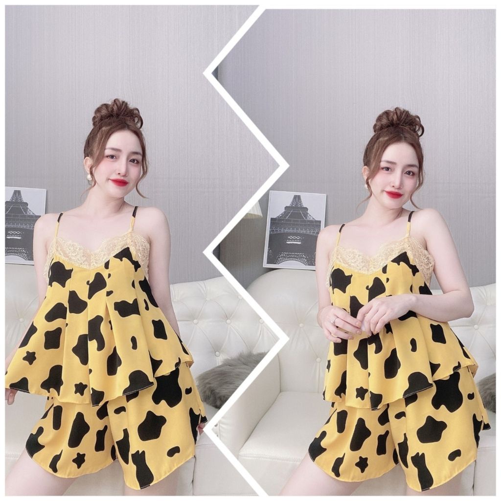 Đồ ngủ bò sữa Đồ Ngủ Sexy lụa Satin cao cấp mềm mại xinh xắn