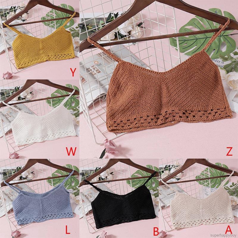 Áo croptop dệt kim handmade gợi cảm thời trang đi biển cho nữ