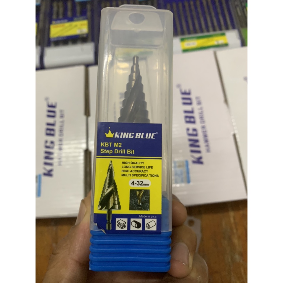 Mũi khoan tháp , mũi khoan bước King Blue 4ly-12ly 4ly-20ly 4ly-32ly