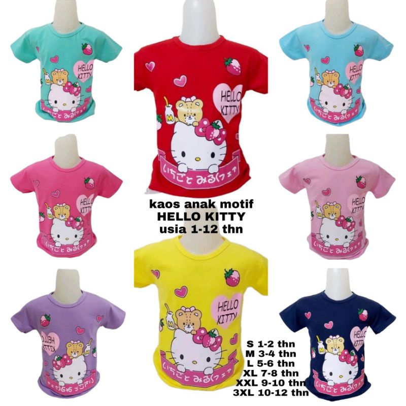 Áo Sơ Mi Trẻ Em Họa Tiết Hello KITTY Từ 1-12 Tuổi