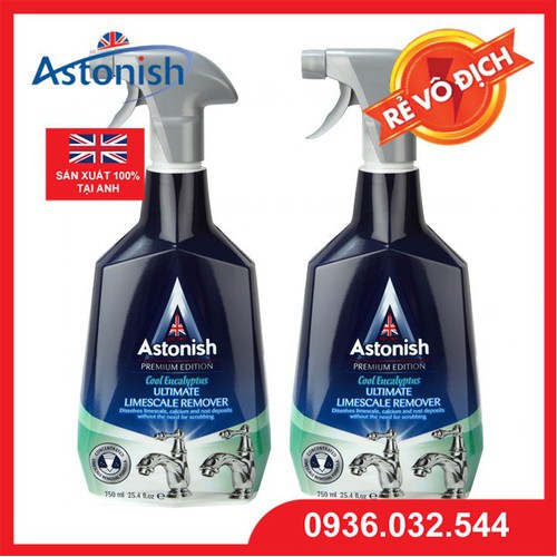 Tẩy đa năng ASTONISH làm trắng bồn cầu, inox, rỉ sét, gạch men, vách kính nhà tắm ố vàng lâu ngày