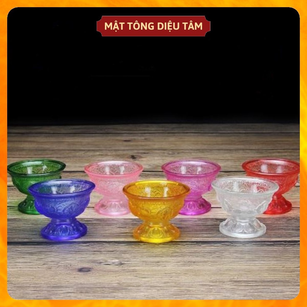 Bộ chén thờ - Ly nước thờ cúng tượng phật Dược Sư 7 màu