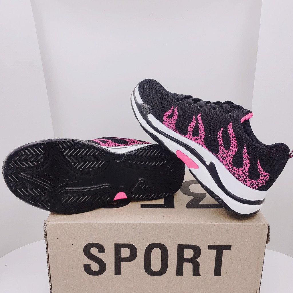 Giày thể thao nữ FREE SHIP giày sneaker đen phối hồng đế êm cao 4cm hot 2022
