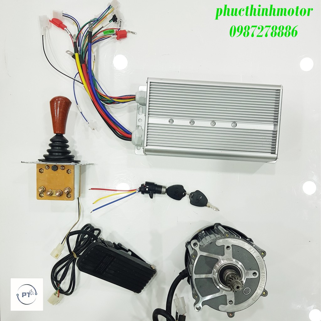 Combo động cơ gắn cầu 48v1000w chế ô tô điện, xe ba bánh, 4 bánh