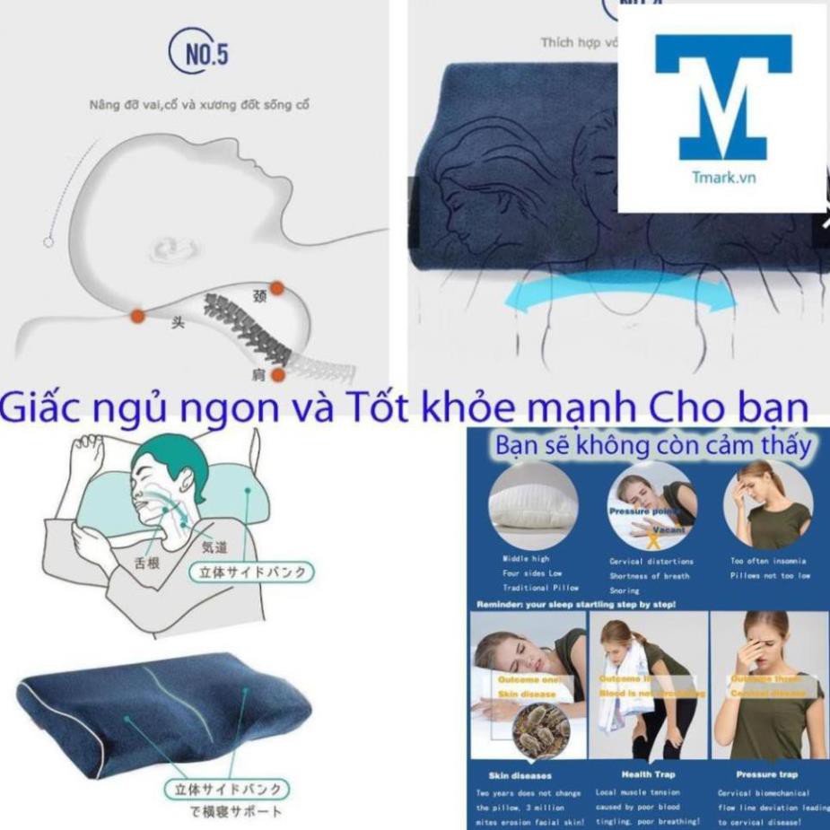 Gối ngủ nhanh nhật bản cao su non đa năng chuyên chữa chị đau mỏi vai gáy thoát vị đốt đốt sống cổ, ngủ không ngon